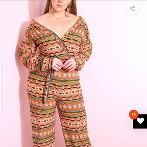 Rebdolls 3X Tribal / Aztec print Jumpsuit